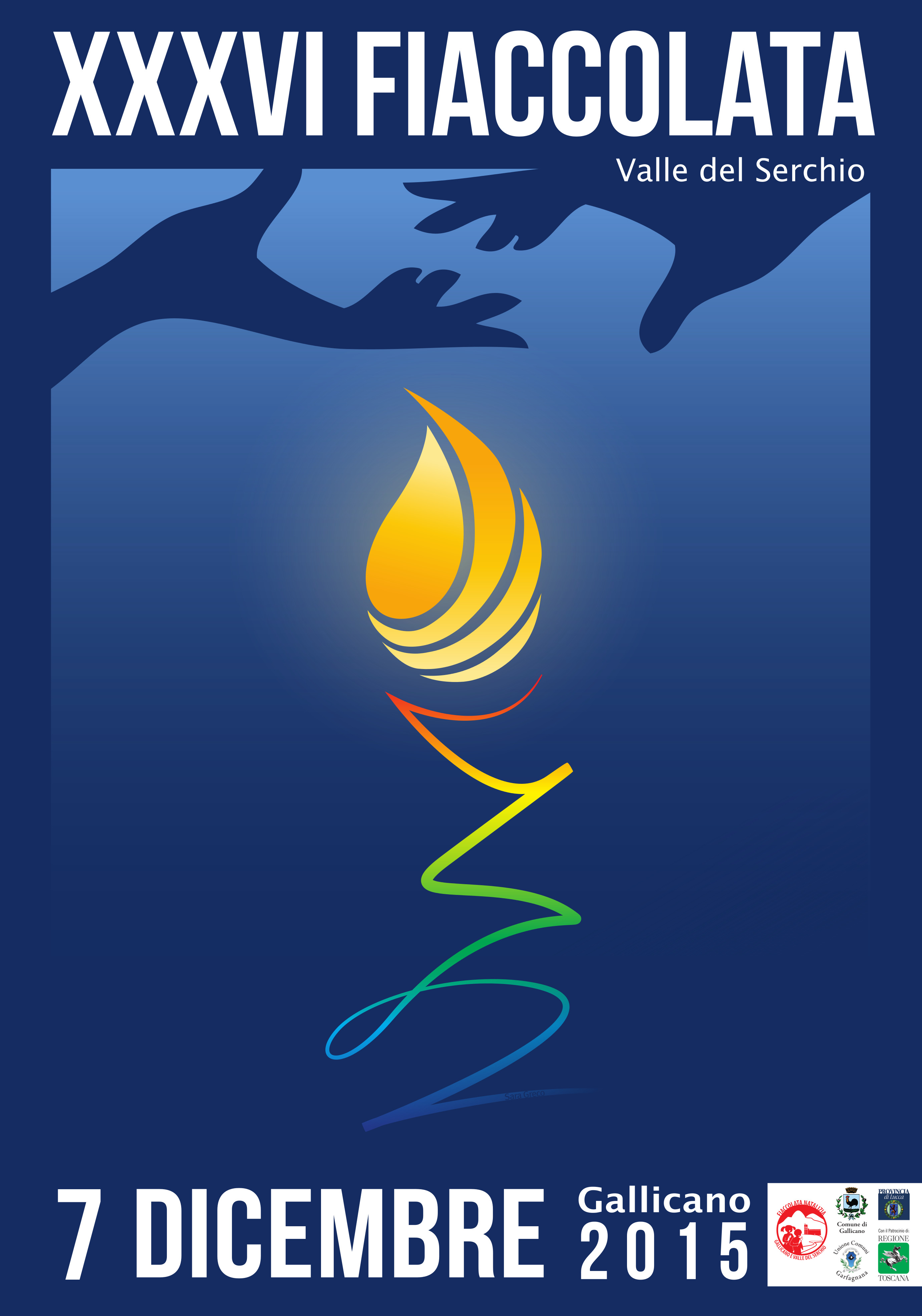 XXXVI Fiaccolata Valle del Serchio – 7 Dicembre 2015 Gallicano, manifesto ufficiale